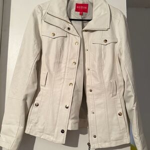 GUESS Cream Utility Jacket with Gold-Tone Buttons